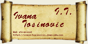 Ivana Tošinović vizit kartica